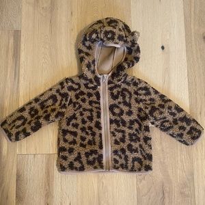 Joe Fresh leopard teddy coat